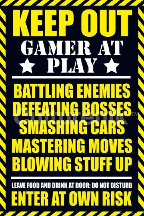 Keep Out Gamer At Play Poster Print - 36x24