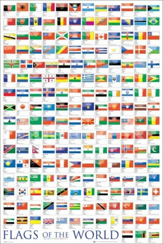 Flags of the World 2011 Poster Print - 34x22 Rolled Artwork