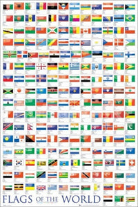 Flags of the World 2011 Poster Print - 34x22 Rolled Artwork