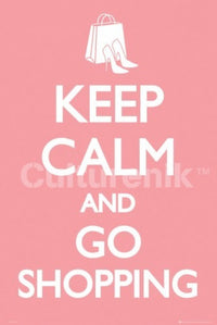 Keep Calm Go Shopping Rolled Poster Print - 34x22