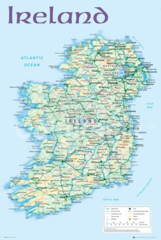 Ireland Map 2012 Poster Print - 36x24 Rolled Poster
