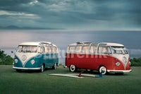 VW Twin Kombi Vintage Poster Print - 34x22