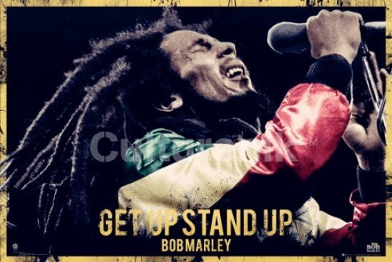 Bob Marley 'Get Up Stand Up' Quote Poster Print