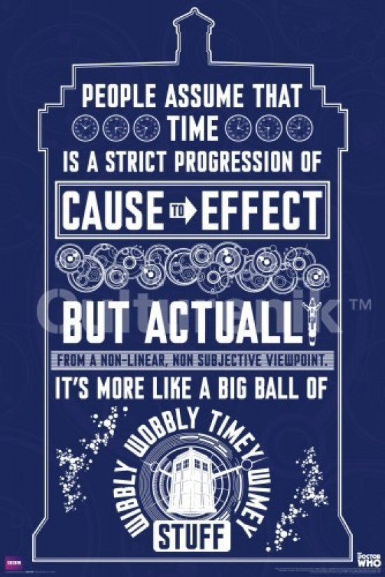 Doctor Who Wibbly Wobbly Quote Poster Print - 36x24