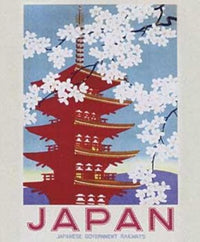 Japan Blossoms Poster depicting beautiful cherry blossoms art print