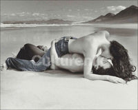 Passion on Beach Couple Rolled Poster Print - 20x16