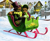 Winter Outing Poster Print by John Bindon showcasing a serene snowy landscape.