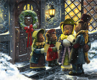 Carolling Poster Print by John Bindon showcasing festive carolers