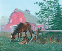 Quiet Morning - Horse and Foal Poster Print by John Bindon
