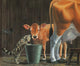 Whose Milk Poster Print by John Bindon featuring whimsical artwork.