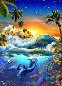 Hawaiian Dawn Poster Print by Adrian Chesterman showcasing a serene tropical sunrise.
