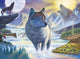 Wolf Medley Poster Print by Steve Crisp featuring beautiful wolves.