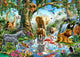 Jungle Lake Poster Print by Adrian Chesterman, vibrant jungle landscape artwork.