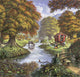 The Romany Camp Poster Print by Steve Crisp, artwork featuring a vibrant Romany camp scene.