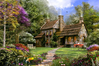 Old Flint Cottage Poster Print by Dominic Davidson showcasing rustic charm