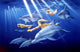 Dolphin Companions Art Print featuring playful dolphins by Robin Koni.