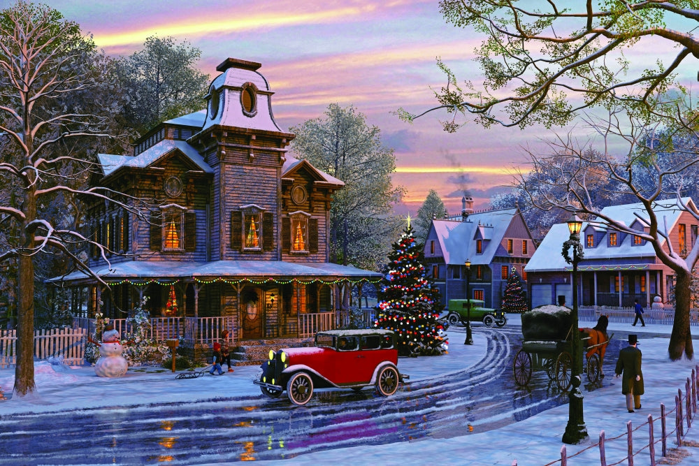 Snow Streets Poster Print by Dominic Davidson showcasing winter landscape.