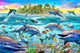 Dolphin Reef Poster Print by Adrian Chesterman showcasing vibrant marine life.
