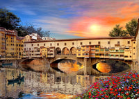 Florence Bridge Poster Print by Dominic Davidson, showcasing Italy's iconic architecture.