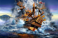 Shipwreck Poster Print by Adrian Chesterman, featuring dramatic maritime art.