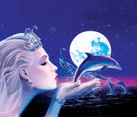 Dolphin Princess Variant 1 Poster Print by Robin Koni capturing enchanting marine life.