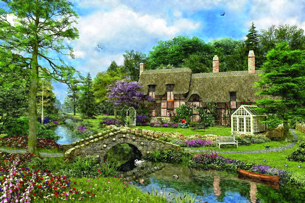 Cobble Walk Cottage Poster Print by Dominic Davidson showcasing a rustic cottage.