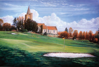 Quiet Village Poster Print by Steve Crisp, serene landscape art