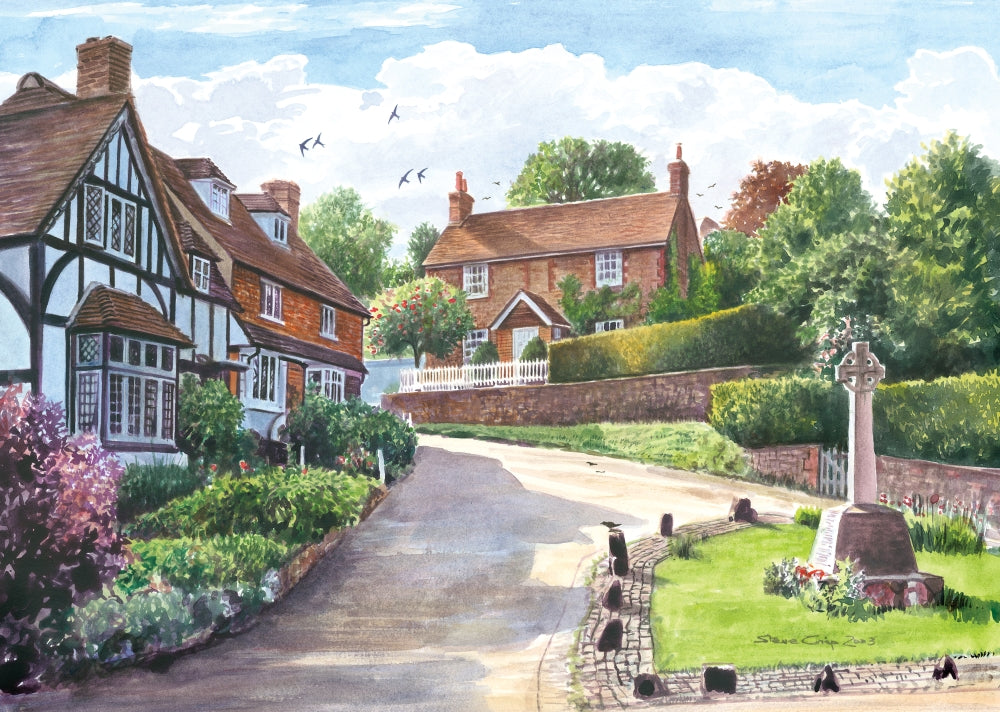 Ightham Village Poster Print by Steve Crisp showcasing scenic village landscape.
