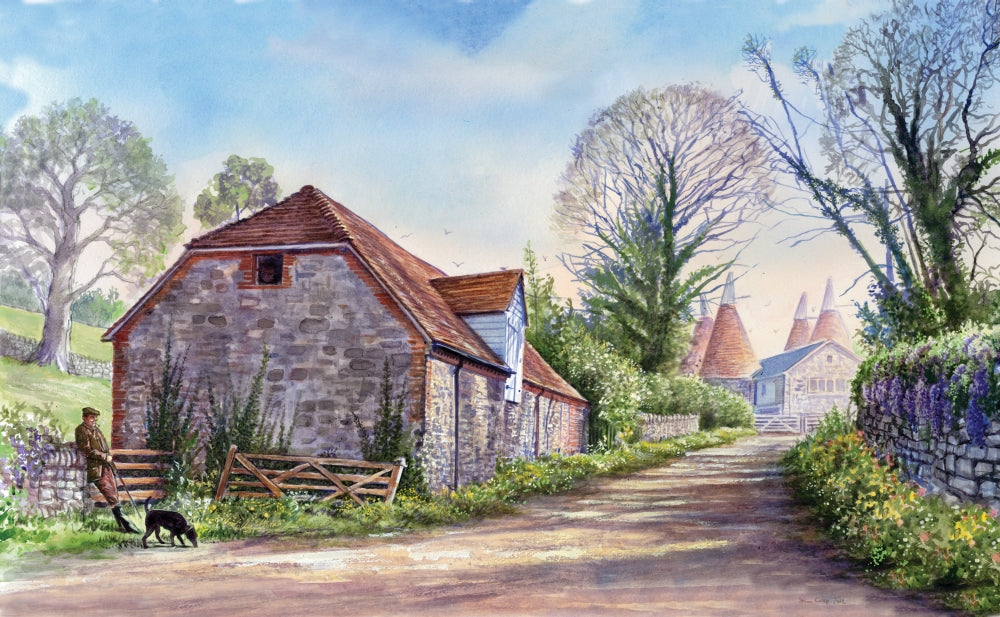 Ightham Path Poster Print by Steve Crisp showcasing a beautiful nature scene.