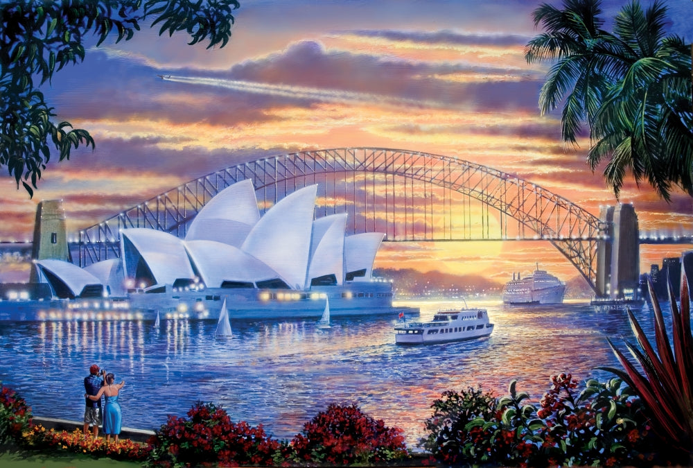 Sydney Opera House poster print by Steve Crisp, showcasing iconic architecture.