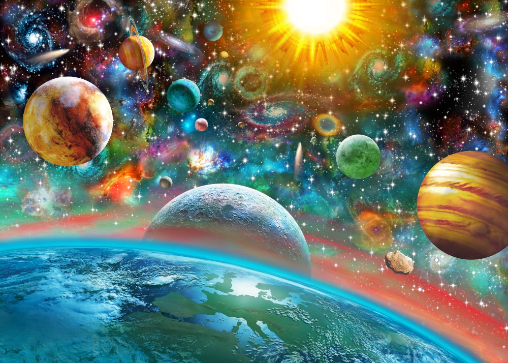 Universal Splendor Poster Print by Adrian Chesterman showcasing vibrant colors.