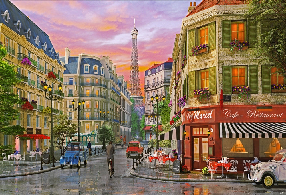 Rue Paris Poster Print by Dominic Davidson showcasing a charming street scene.