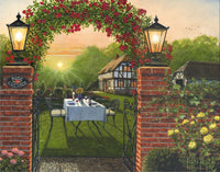 Dinner for Two - Rose Cottage Poster Print by Richard Harpum