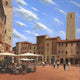 Piazza della Cisterna, San Gimignano, Tuscany Poster Print
