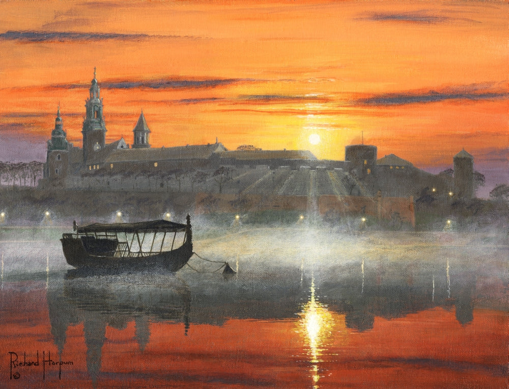 Wawel Sunrise Krakow Poster Print by Richard Harpum