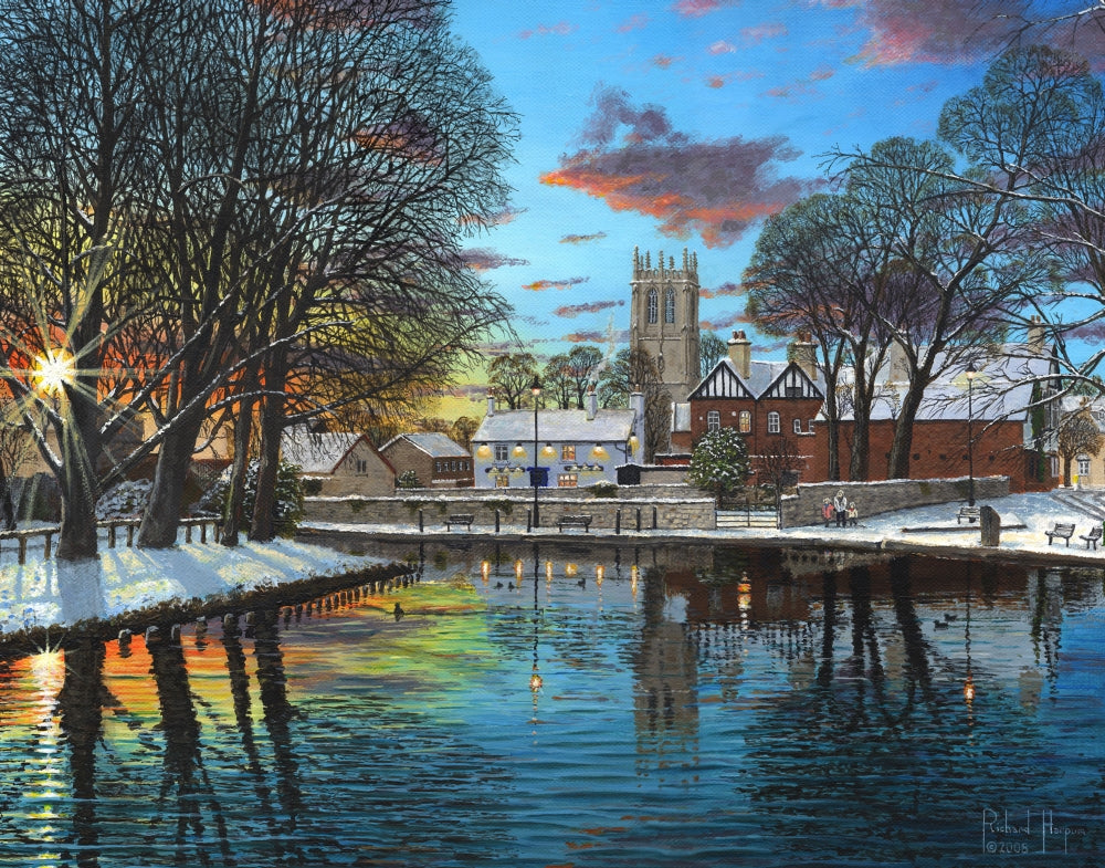 Winter Evening, Tickhill, Yorkshire poster print by Richard Harpum