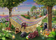 Puppies and Butterflies poster print by Adrian Chesterman, featuring adorable puppies and colorful butterflies.
