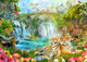 Majestic Tiger Grotto Poster Print by Aimee Stewart featuring a vibrant tiger in a lush grotto.