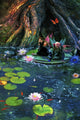Butterfly Ball Pond Poster Print by Aimee Stewart showcasing butterflies over a serene pond.