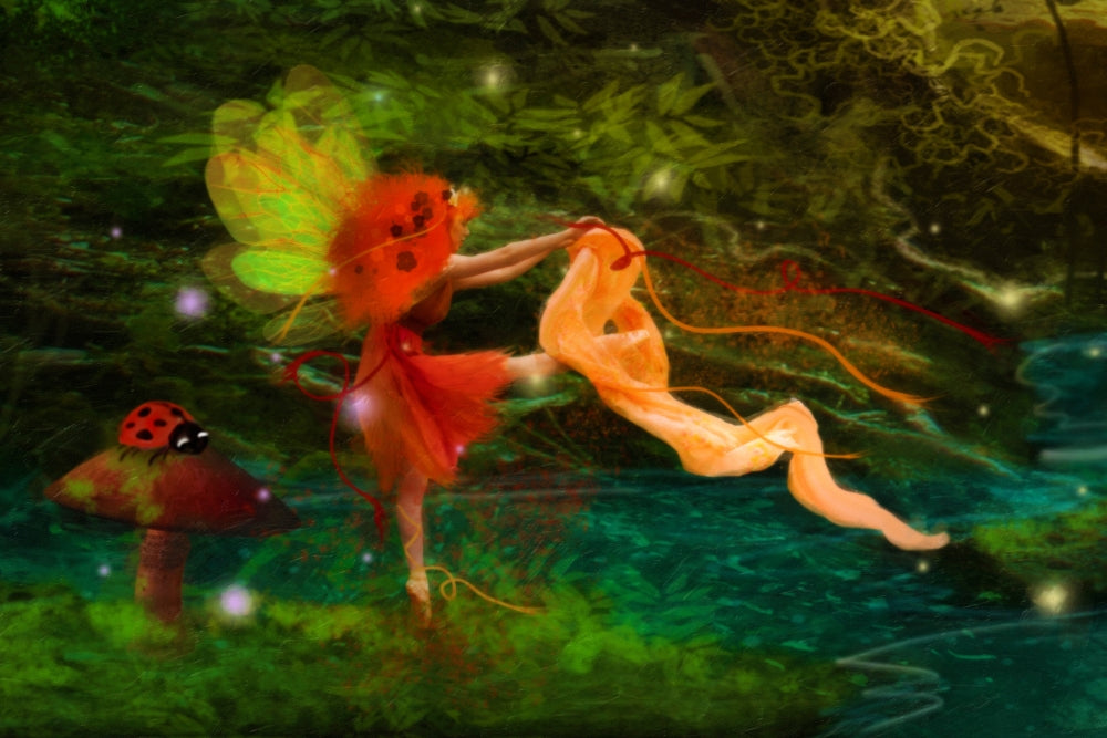Red Dancing Aurora Poster Print by Aimee Stewart showcasing vibrant colors and natural beauty.