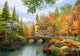 Autumn Church Poster Print by Dominic Davidson showcasing vibrant fall foliage.