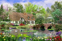April Cottage Poster Print by Dominic Davidson, vibrant cottage scene