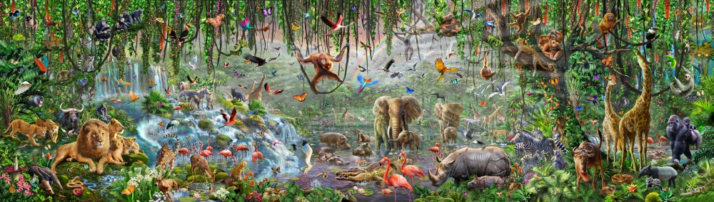 African Mural Panorama Poster Print by Adrian Chesterman