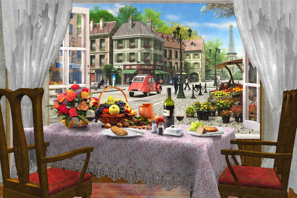 Le Cafe Paris Poster Print by Dominic Davidson, vibrant Parisian café scene.