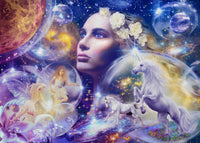 Fairy Dream Poster Print by Jan Patrick featuring ethereal fairies and vibrant flowers.