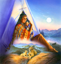 Tepee of Dreams Poster Print by Andrew Farley, whimsical art for children's decor.