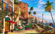 Themed Terrace Poster Print by Dominic Davidson showcasing vibrant colors and scenic design.