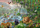 Jungle Waterfall Poster Print by Adrian Chesterman showcasing a serene jungle scene.
