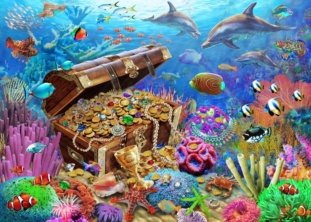 Undersea Treasure Poster Print by Adrian Chesterman, vibrant marine life artwork.