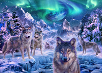 Winterwolf Poster Print by Jan Patrick featuring a majestic wolf in a winter landscape.